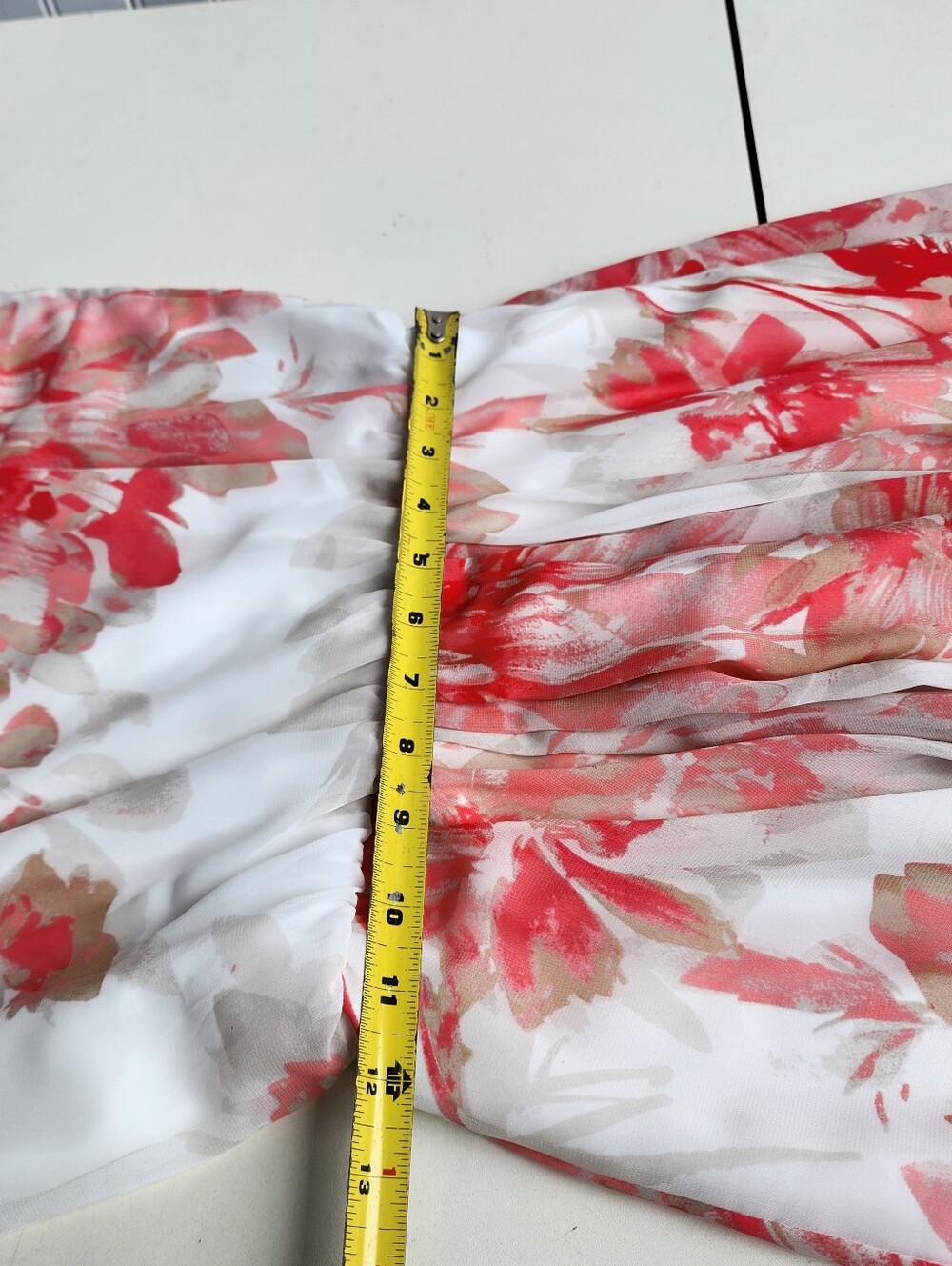 WHBM Sleeveless Floral High-Low Maxi Dress White Pink Sleveless Chiffon Size 00 - Picture 11 of 14